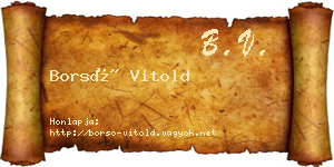 Borsó Vitold névjegykártya